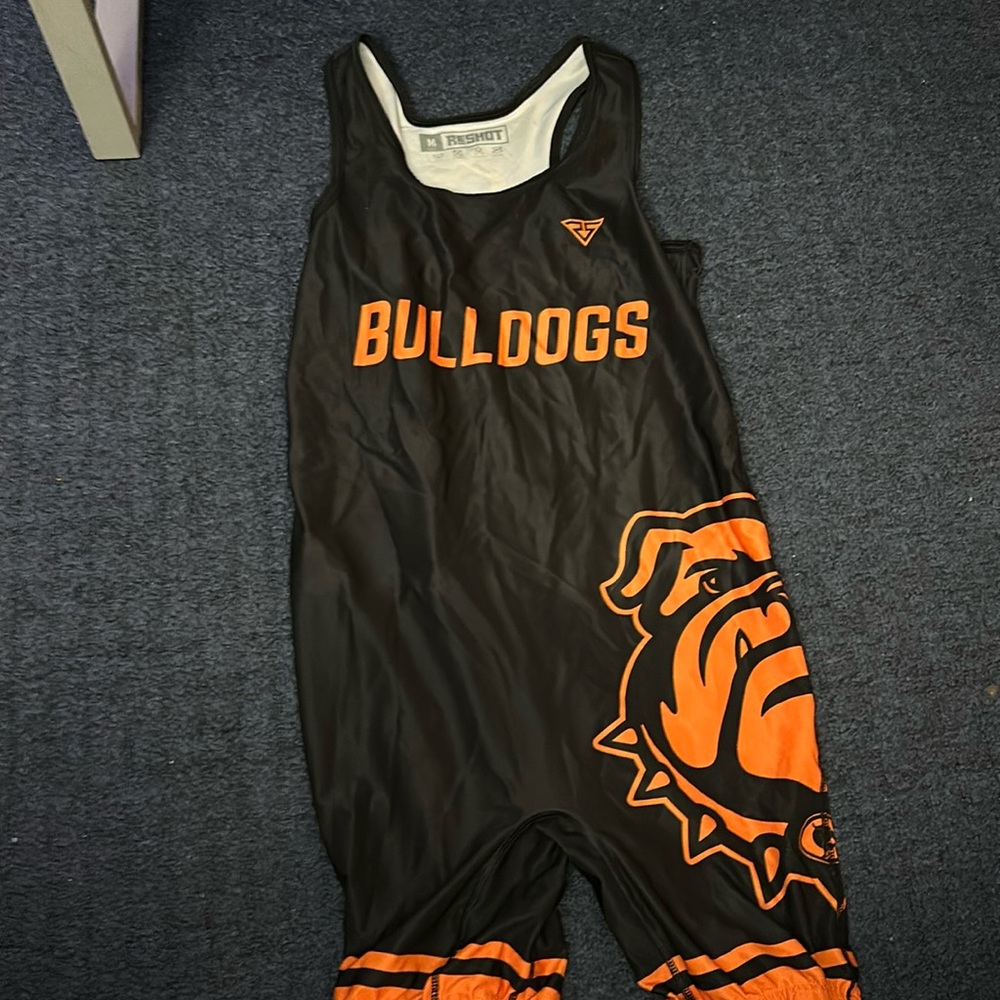 Green Bulldogs Wrestling Singlet